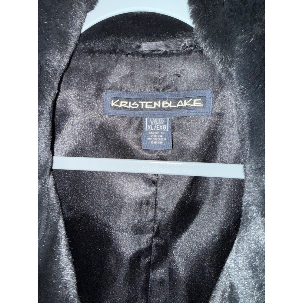 Kristen Blake Women's XL Black Faux Fur Coat Jacket Plush Lined - Picture 2 of 7